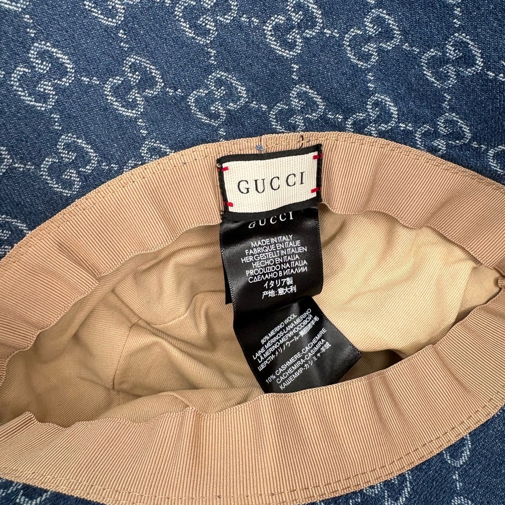 GG Bucket Hat Denim Blue Logo - Picture 3 of 4